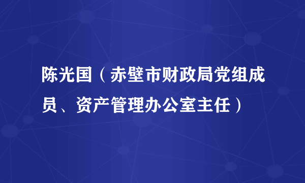 陈光国（赤壁市财政局党组成员、资产管理办公室主任）