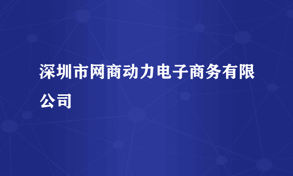 深圳市网商动力电子商务有限公司