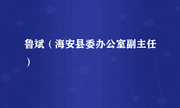 鲁斌（海安县委办公室副主任）