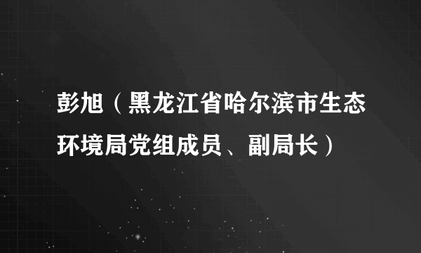 彭旭（黑龙江省哈尔滨市生态环境局党组成员、副局长）