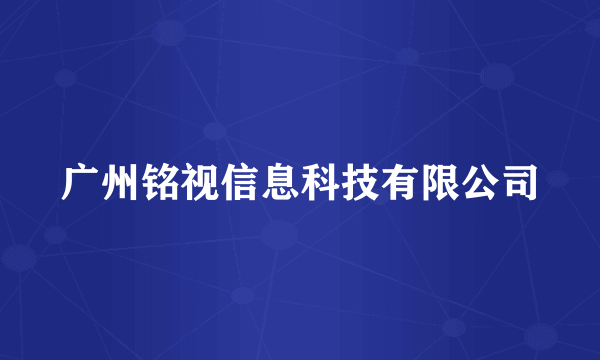 广州铭视信息科技有限公司