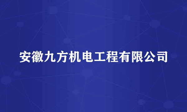 安徽九方机电工程有限公司