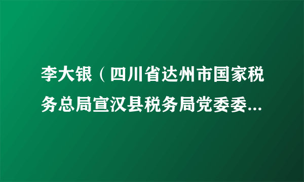 李大银（四川省达州市国家税务总局宣汉县税务局党委委员、纪检组组长、三级主办）