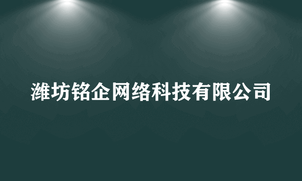 潍坊铭企网络科技有限公司