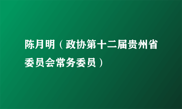 陈月明（政协第十二届贵州省委员会常务委员）