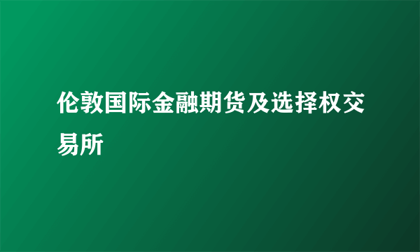 伦敦国际金融期货及选择权交易所