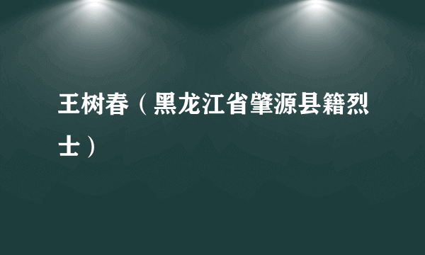 王树春（黑龙江省肇源县籍烈士）