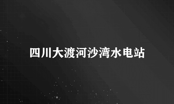 四川大渡河沙湾水电站