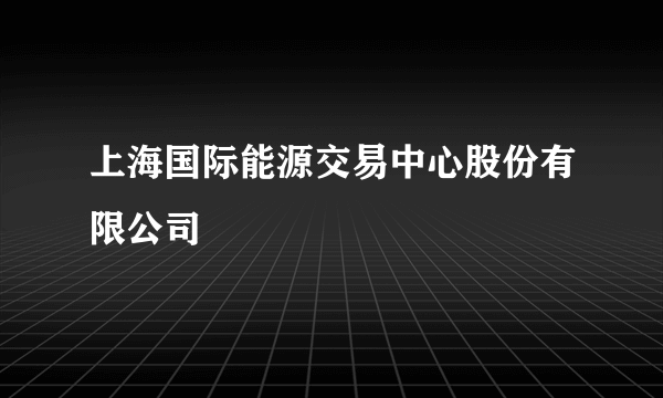 上海国际能源交易中心股份有限公司