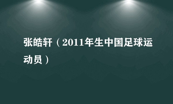 张皓轩（2011年生中国足球运动员）