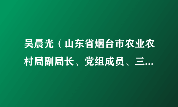 吴晨光（山东省烟台市农业农村局副局长、党组成员、三级调研员）