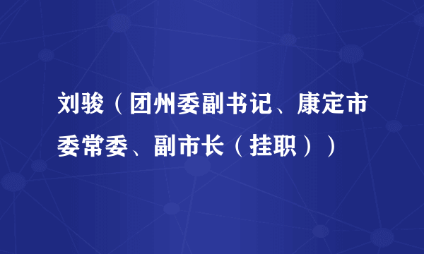 刘骏（团州委副书记、康定市委常委、副市长（挂职））