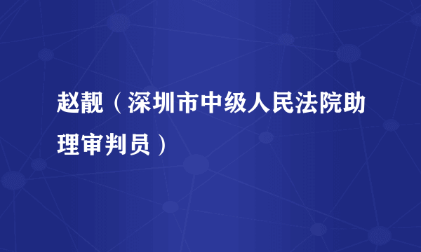 赵靓（深圳市中级人民法院助理审判员）