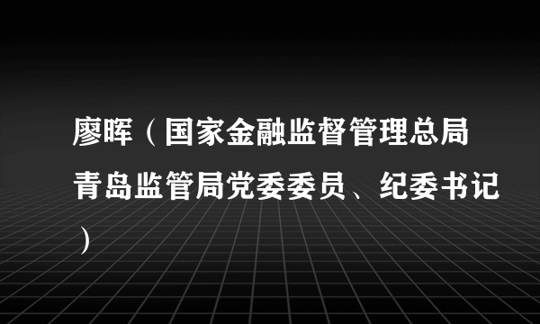 廖晖（国家金融监督管理总局青岛监管局党委委员、纪委书记）