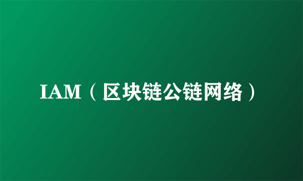 IAM（区块链公链网络）