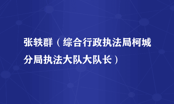 张轶群（综合行政执法局柯城分局执法大队大队长）