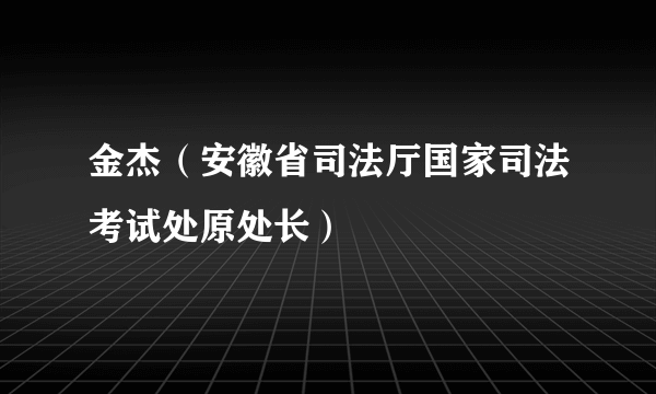 金杰（安徽省司法厅国家司法考试处原处长）