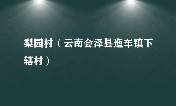 梨园村（云南会泽县迤车镇下辖村）