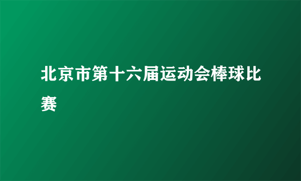 北京市第十六届运动会棒球比赛