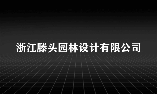 浙江滕头园林设计有限公司