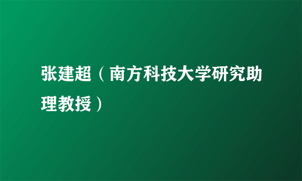 张建超（南方科技大学研究助理教授）