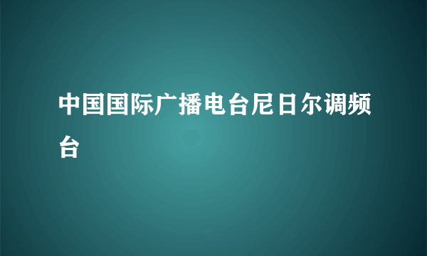 中国国际广播电台尼日尔调频台