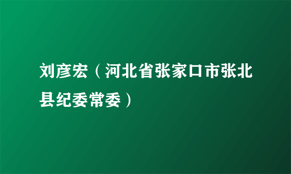 刘彦宏（河北省张家口市张北县纪委常委）