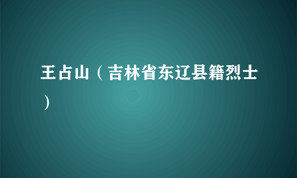 王占山（吉林省东辽县籍烈士）