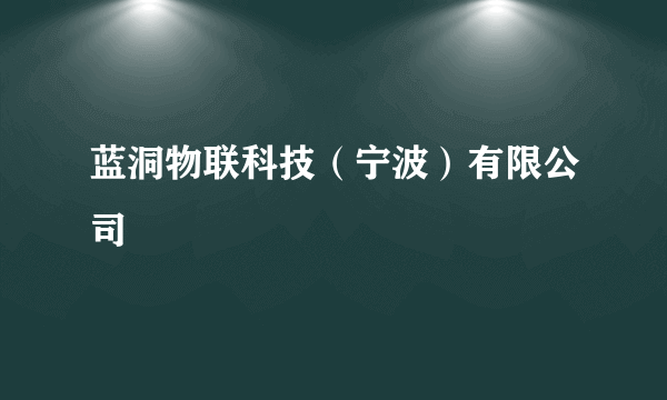 蓝洞物联科技（宁波）有限公司