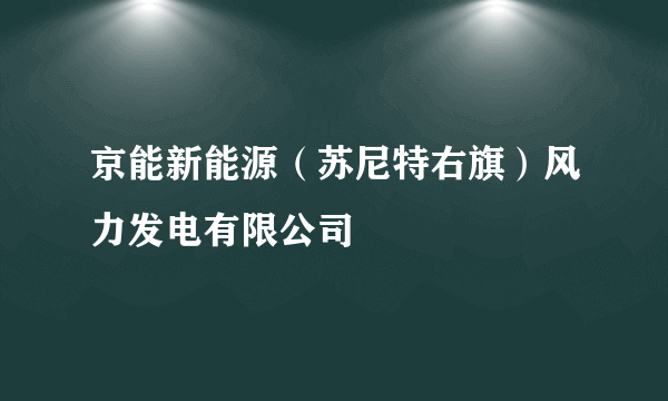 京能新能源（苏尼特右旗）风力发电有限公司