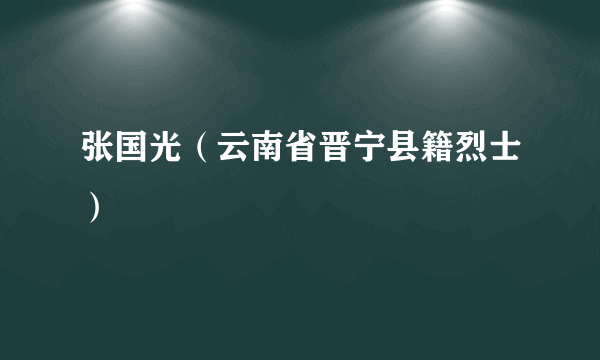 张国光（云南省晋宁县籍烈士）