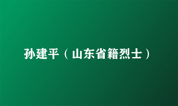 孙建平（山东省籍烈士）