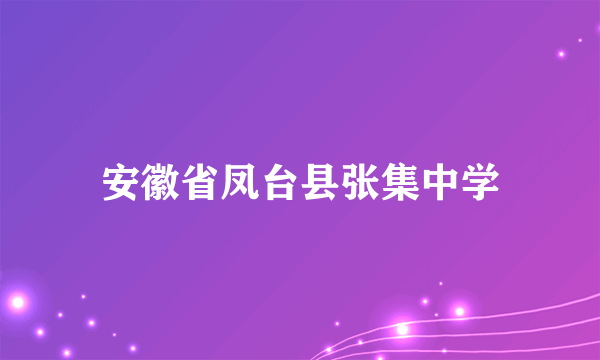 安徽省凤台县张集中学