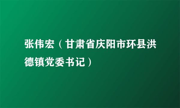 张伟宏（甘肃省庆阳市环县洪德镇党委书记）