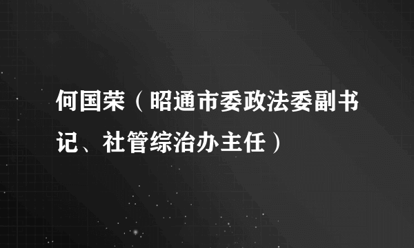 何国荣（昭通市委政法委副书记、社管综治办主任）