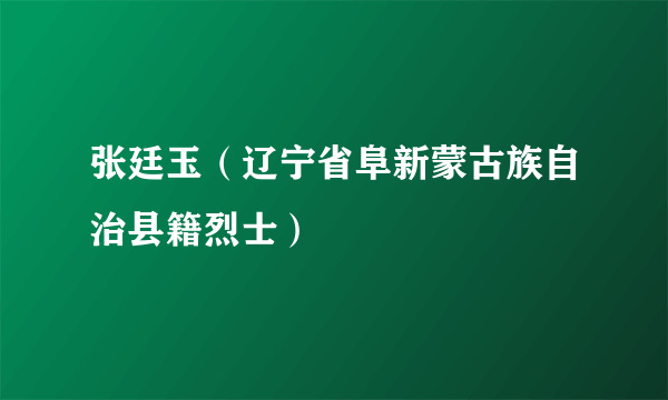 张廷玉（辽宁省阜新蒙古族自治县籍烈士）