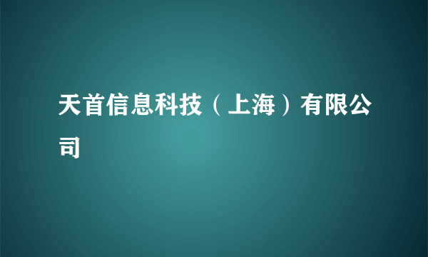 天首信息科技（上海）有限公司