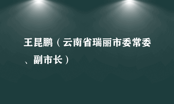 王昆鹏（云南省瑞丽市委常委、副市长）