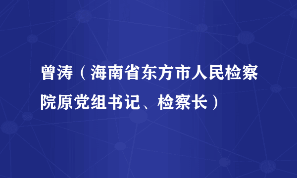 曾涛（海南省东方市人民检察院原党组书记、检察长）