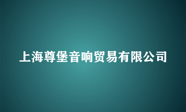 上海尊堡音响贸易有限公司