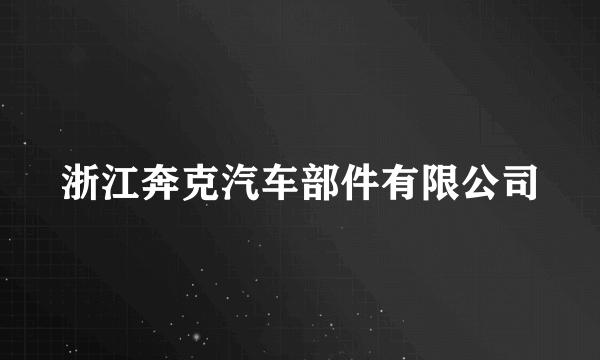 浙江奔克汽车部件有限公司