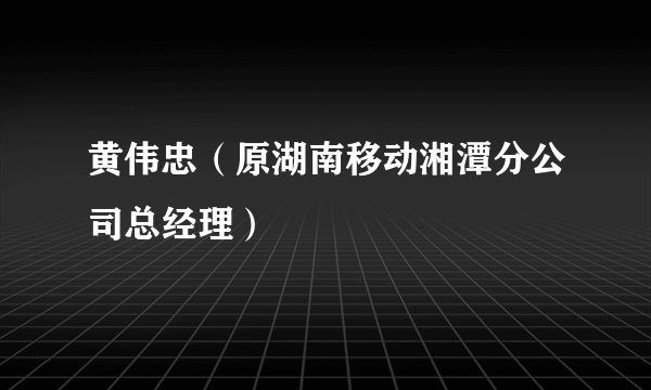 黄伟忠（原湖南移动湘潭分公司总经理）