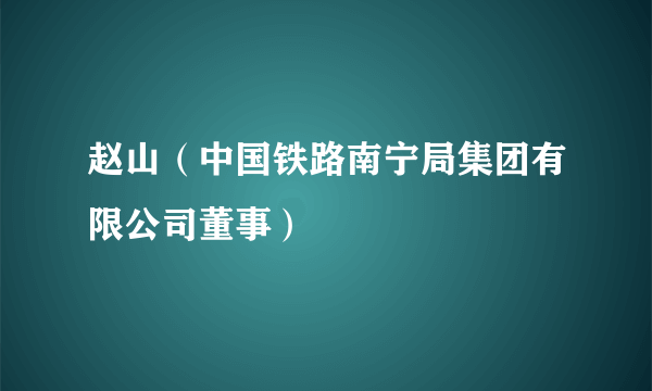 赵山（中国铁路南宁局集团有限公司董事）