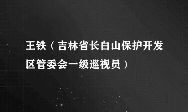 王铁（吉林省长白山保护开发区管委会一级巡视员）