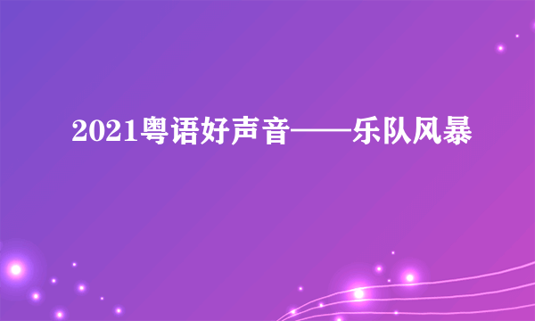 2021粤语好声音——乐队风暴