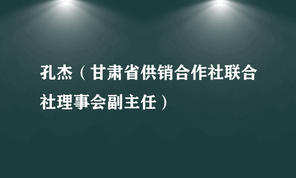 孔杰（甘肃省供销合作社联合社理事会副主任）