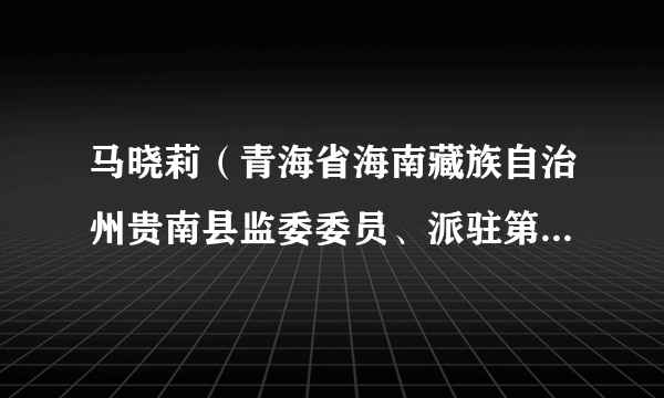 马晓莉（青海省海南藏族自治州贵南县监委委员、派驻第一纪检监察组组长）