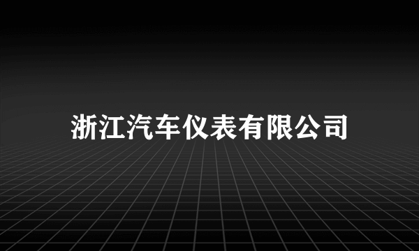 浙江汽车仪表有限公司