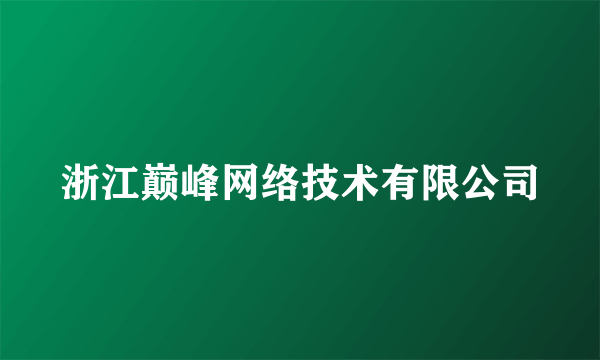 浙江巅峰网络技术有限公司