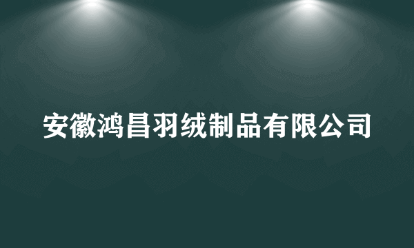 安徽鸿昌羽绒制品有限公司